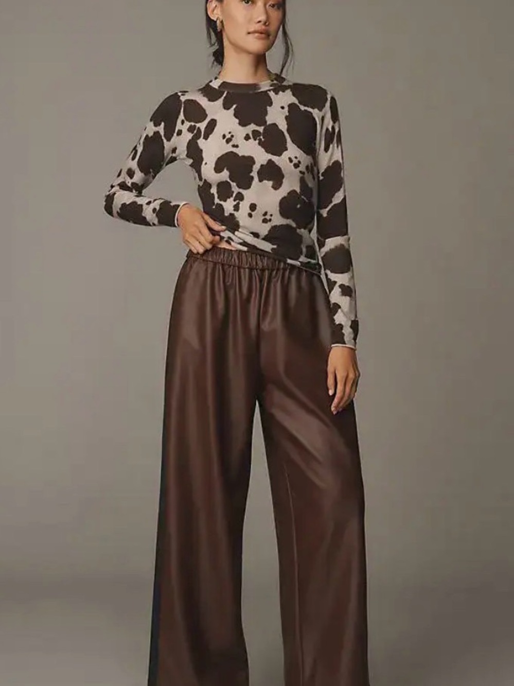 MAEVE
Faux Leather Track Pants